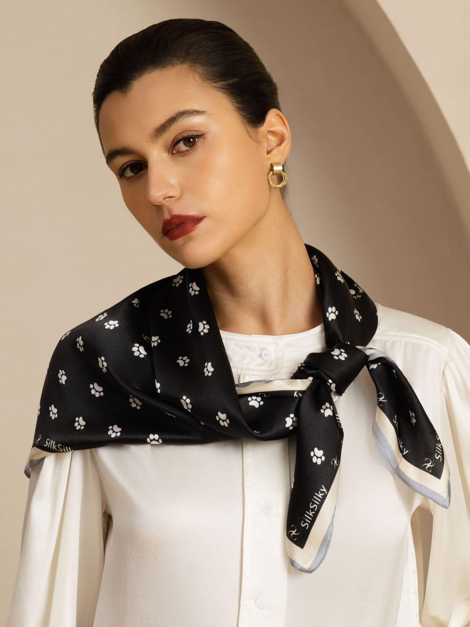 [Svart] SilkSilky-SE Scarf 003