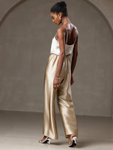 [Beige] SilkSilky-SE Spaghetti Strap V Neck Cami Toppar 004