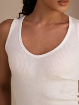 [Vit] SilkSilky-SE Sleeveless Deep V Neck Cami Toppar 005