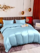 [Ljusblå] SilkSilky-SE 19Momme Rent Silke Bedding Set 005