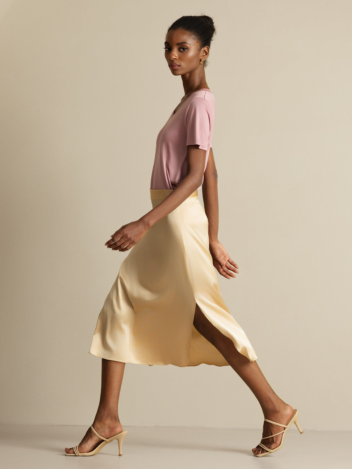 [Champagne] SilkSilky-SE 19Momme Silke Skirt 004