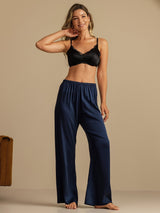 [Mörkblå] SilkSilky-SE 19Momme Women's Sleep Pants 008