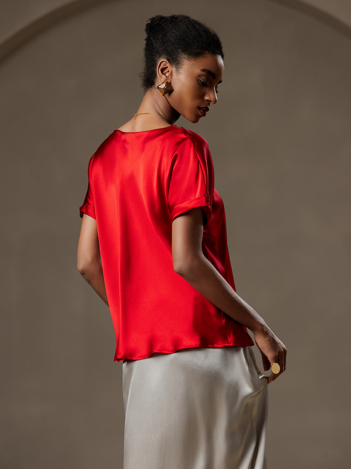 [Vin] SilkSilky-SE 19Momme Silke Womens T-Shirt 002,