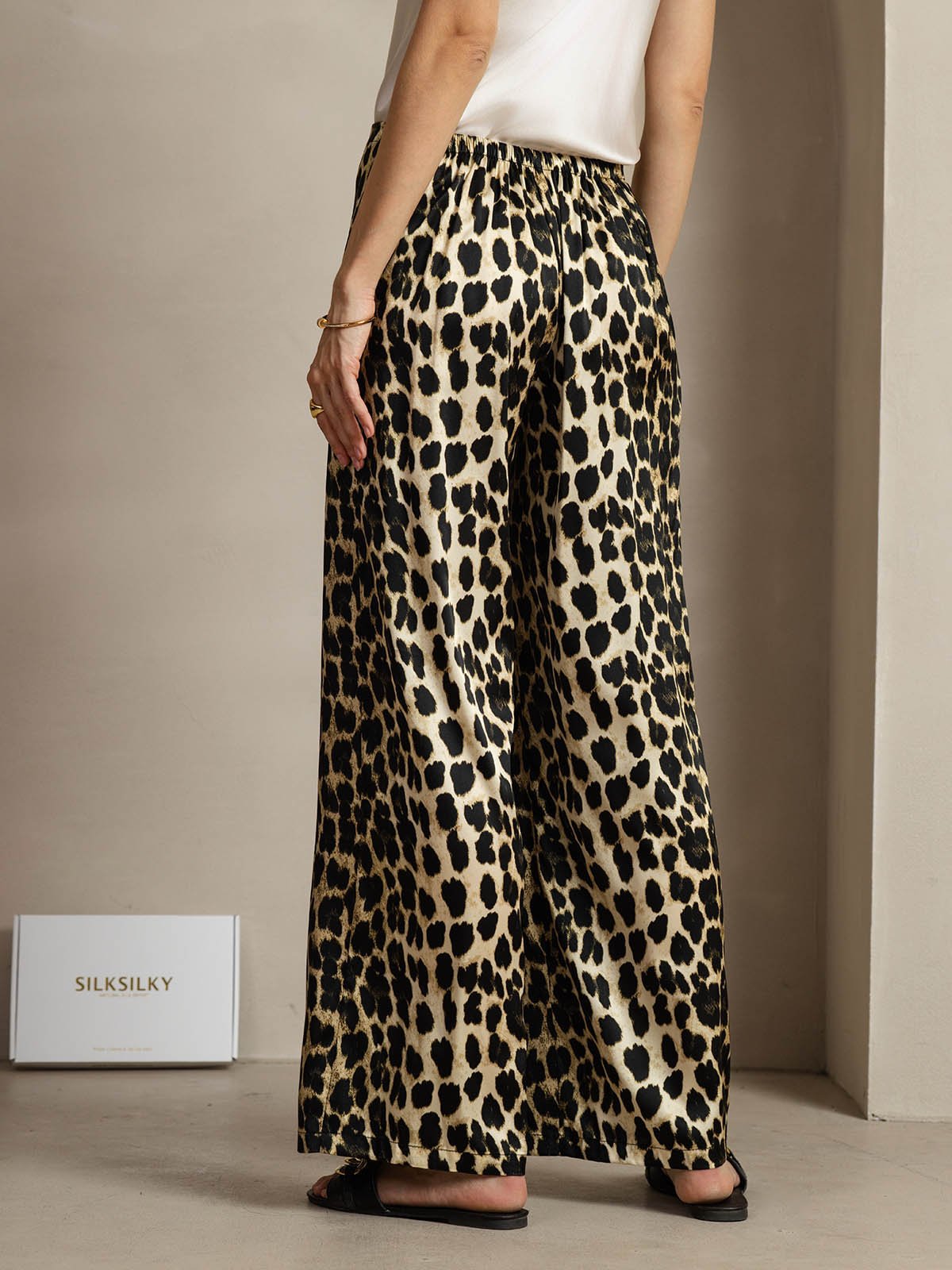 [Leopard] SilkSilky-SE 19Momme Silke Womens Pants 002