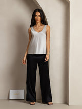 [Silver] SilkSilky-SE Sleeveless V Neck Cami Toppar 004