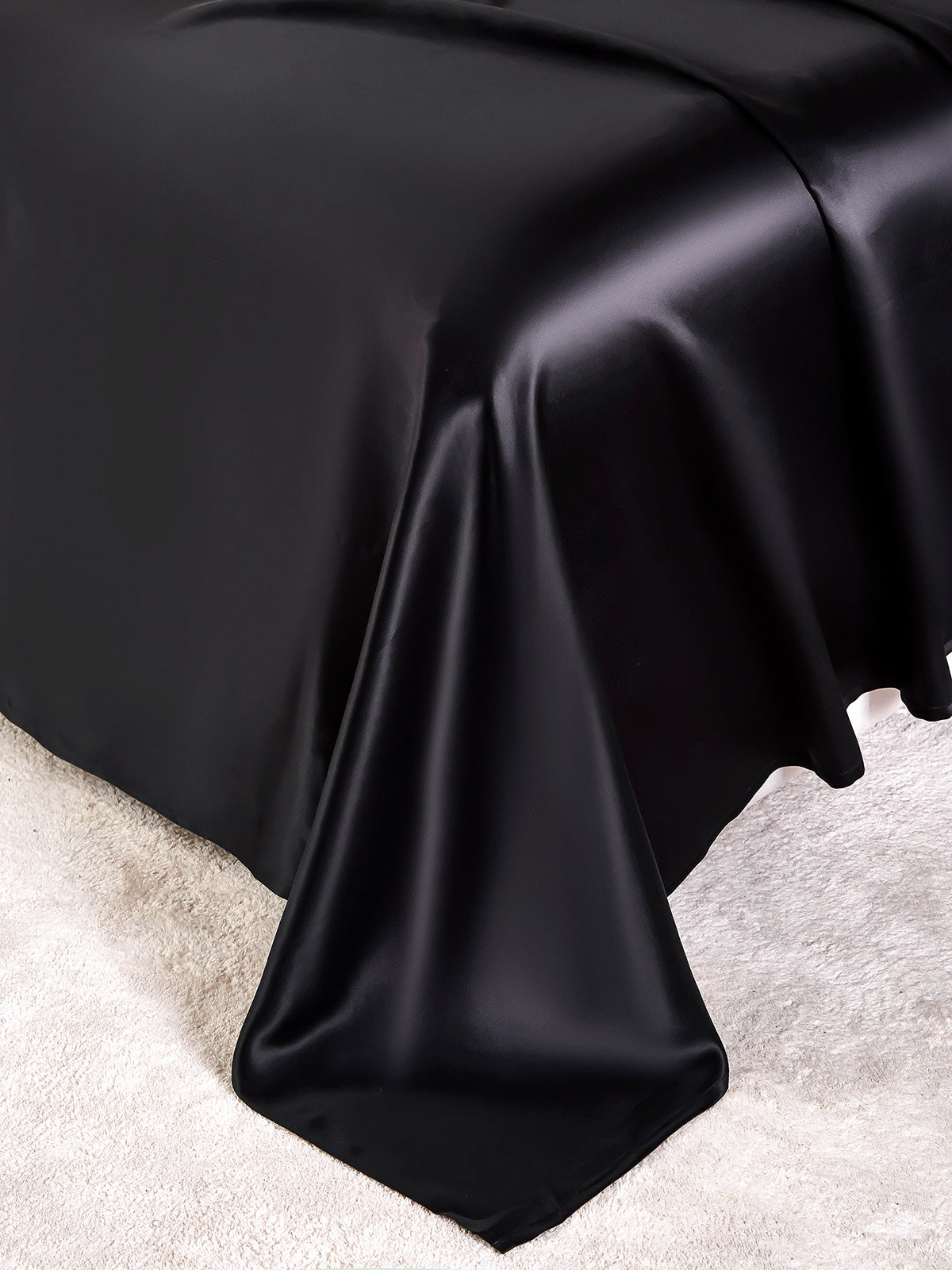 [Svart] SilkSilky-SE 25Momme Rent Silke Bedding Set 007