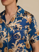 [Navy Drake] SilkSilky-SE Short Sleeve Notchkrage Herr Pyjama 002