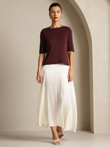 [Windsorvin] SilkSilky-SE Half Sleeve Crewkrage Dam T-Shirt 007