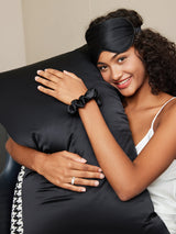 [Svart] SilkSilky-SE 19Momme Rent Silke Pillowcase Set 001