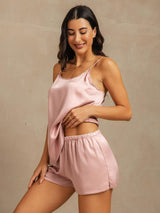 [Persikohud] SilkSilky-SE 19Momme Silke Spaghetti Rem Camisole Set 003