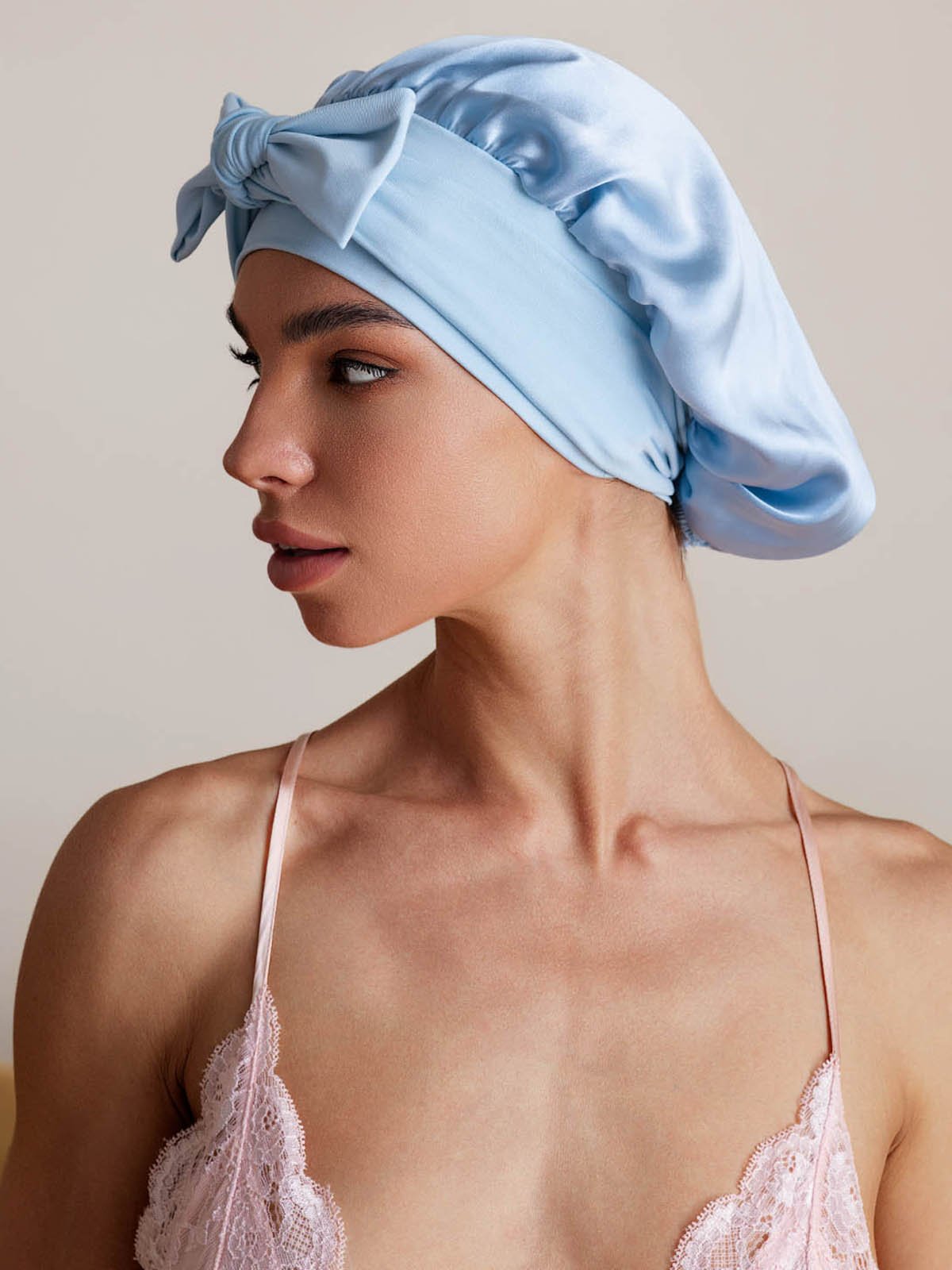SilkSilky-SE Rent Silke Sleep Cap Himmelsblå 005