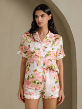[Vit Pion] SilkSilky-SE Short Sleeve Notch Collar Dam Pyjama 001