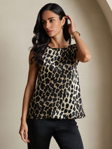 [Leopard] SilkSilky-SE 19Momme Silke Womens T-Shirt 004