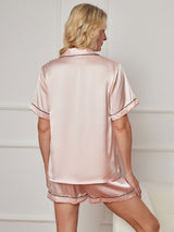 [Rosa] SilkSilky-SE Short Sleeve Lapel Collar Dam Pyjama 002