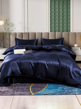 [Mörkblå] SilkSilky-SE 25Momme Rent Silke Bedding Set 001
