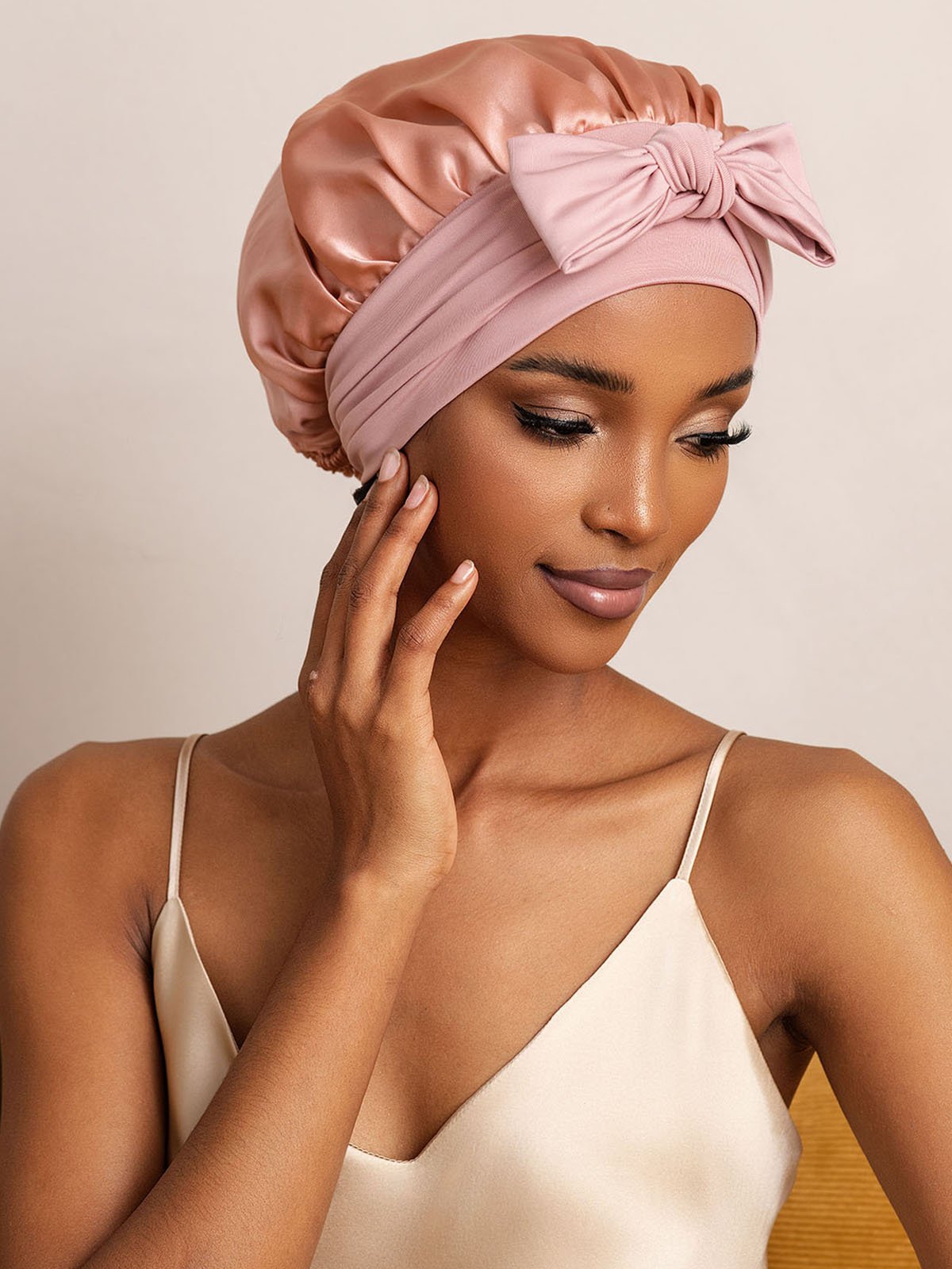 SilkSilky-SE Rent Silke Sleep Cap Rosa 003