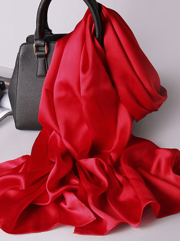 SilkSilky-SE Rent Silke Scarf Röd 005