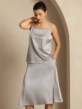[Griffin Grå] SilkSilky-SE Spaghetti Strap Cami Toppar 006
