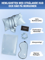 [Ljusblå] SilkSilky-SE 19Momme Rent Silke Pillowcase Set 002
