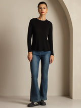 [Svart] SilkSilky-SE Rent Silke Womens T-Shirt 004