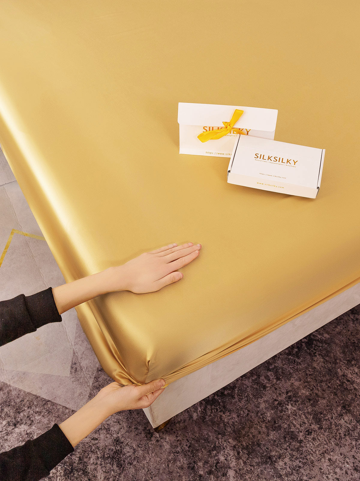 [Champagne] SilkSilky-SE 25Momme Rent Silke Sheet 003