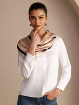 [Beige Fyrkant] SilkSilky-SE Halsduka 003