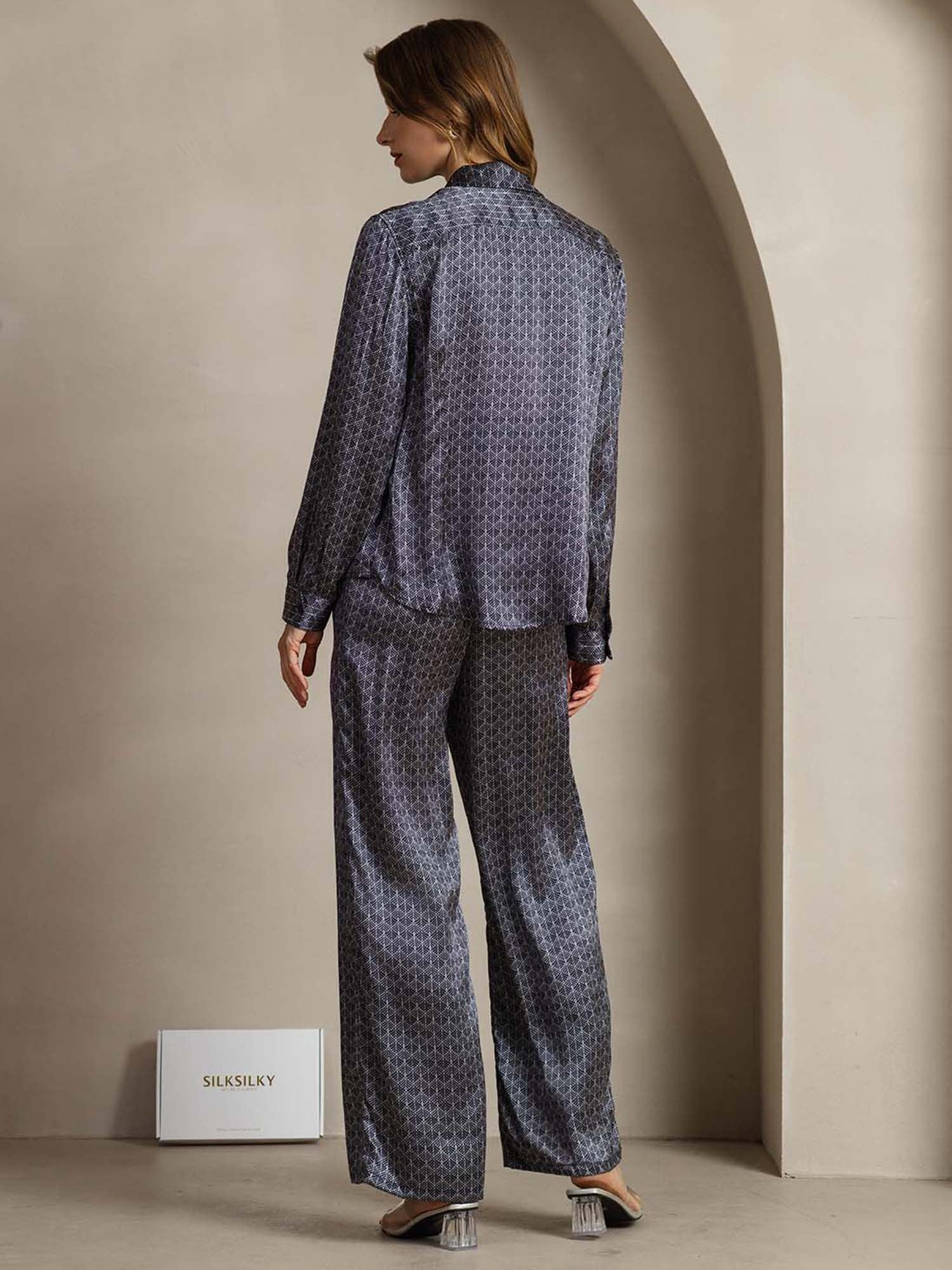 [Marin Ginkgo] SilkSilky-SE 19Momme Silke Krage Women''s Outfit Sets 005,