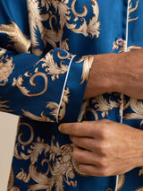 [Navy Drake] SilkSilky-SE Long Sleeve Notchkrage Herr Pyjama 007