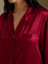 [Vin] SilkSilky-SE Long Sleeve Lapel Collar Dam Sömnskjorta 004