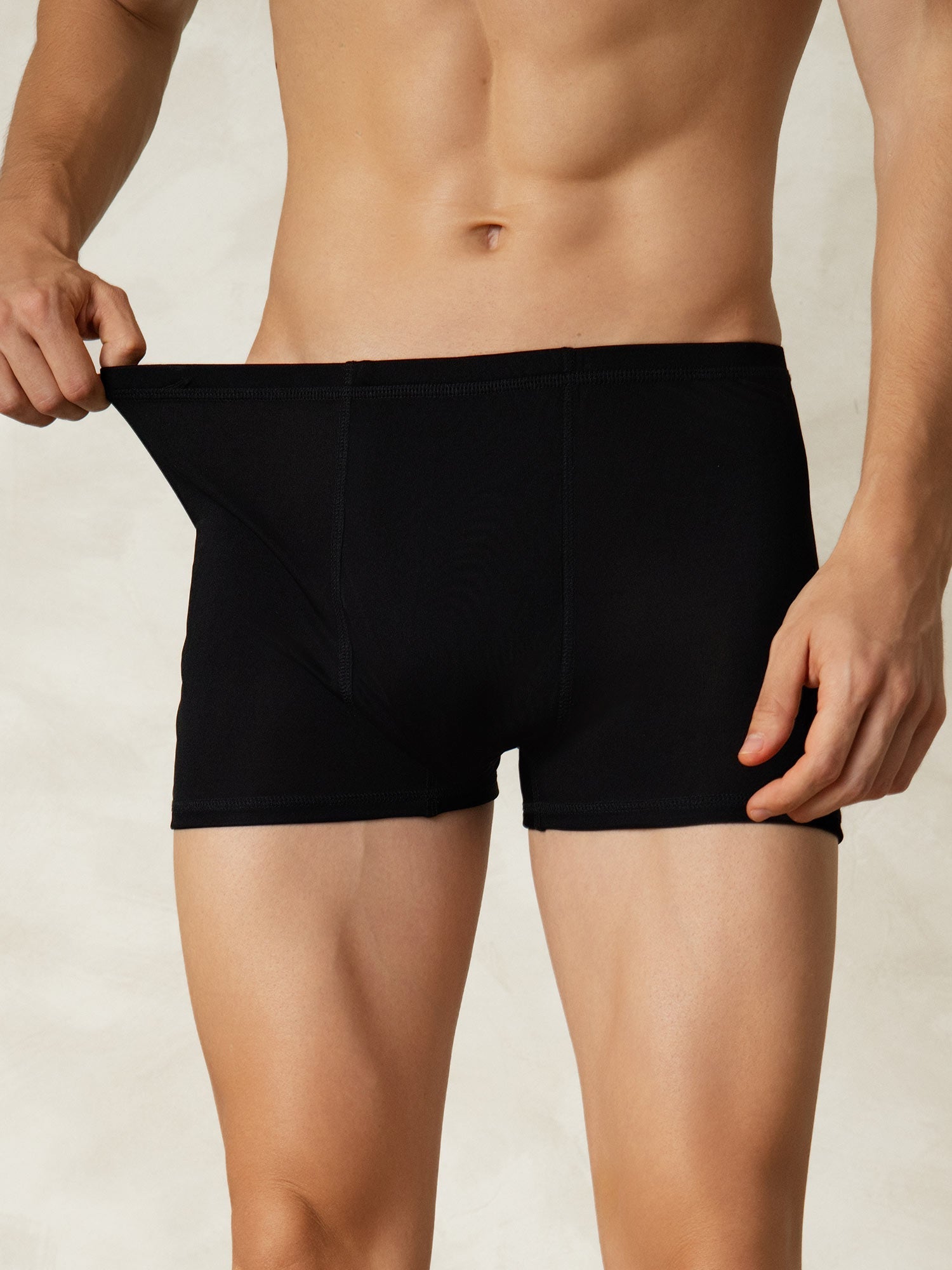 [Svart] SilkSilky-SE Silke Stickad Mens Underwear 001