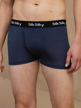 [Mörkblå] SilkSilky-SE 100% Silk Jersey Herr Underkläder 003
