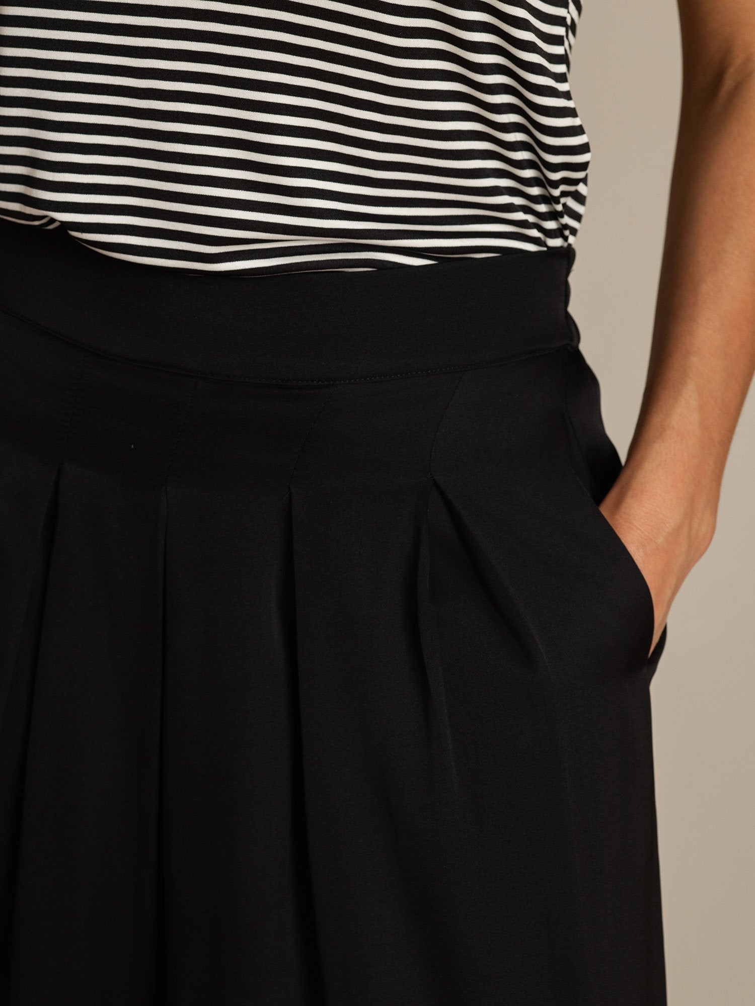 [Svart] SilkSilky-SE 19Momme Silke Womens Pants 004