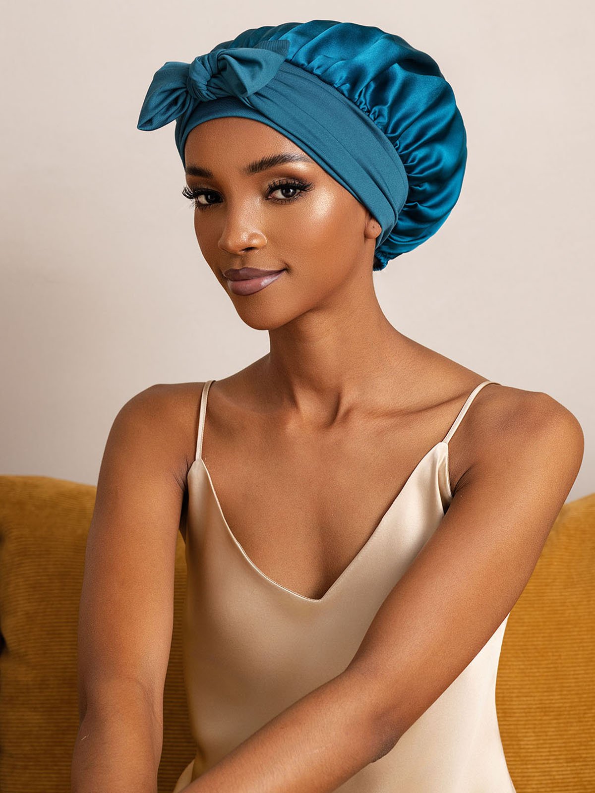 SilkSilky-SE Rent Silke Sleep Cap Kungsblått 003