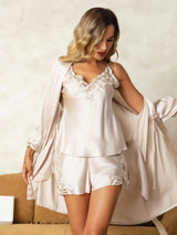 [Beige] SilkSilky-SE Rent Silke Spaghetti Rem Womens Pajamas 001