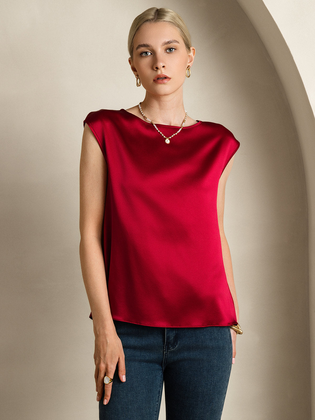 [Vin] SilkSilky-SE 19Momme Silke Womens T-Shirt 001