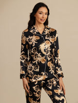 [Svart Drake] SilkSilky-SE Long Sleeve Lapel Collar Dam Pyjama 004