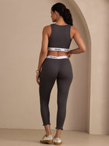 [Grå] SilkSilky-SE Sleeveless Crew Neck Women's Outfit Sets 002