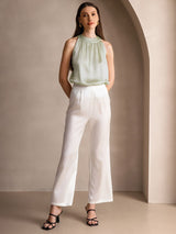 [Ljusgrön] SilkSilky-SE Sleeveless Halter Dam T-Shirt 007