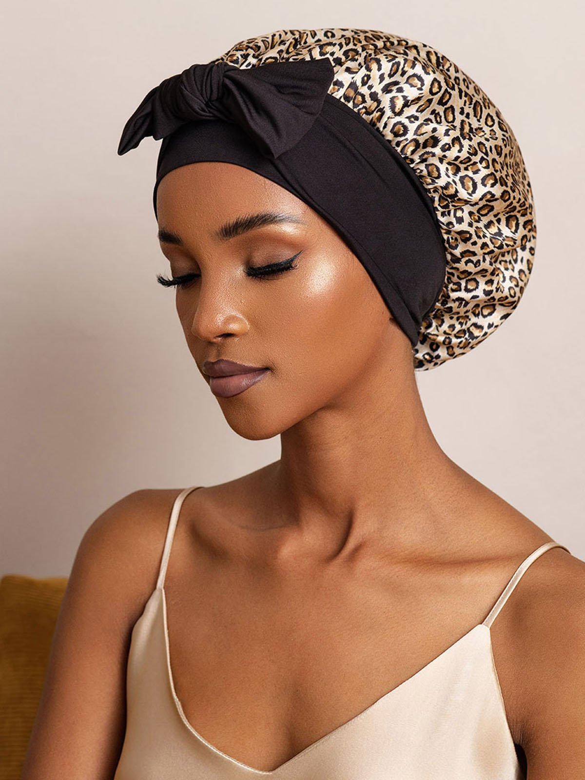 SilkSilky-SE Rent Silke Sleep Cap Leopard 002