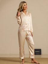 [Champagne] SilkSilky-SE Long Sleeve Lapel Collar Dam Pyjama 001