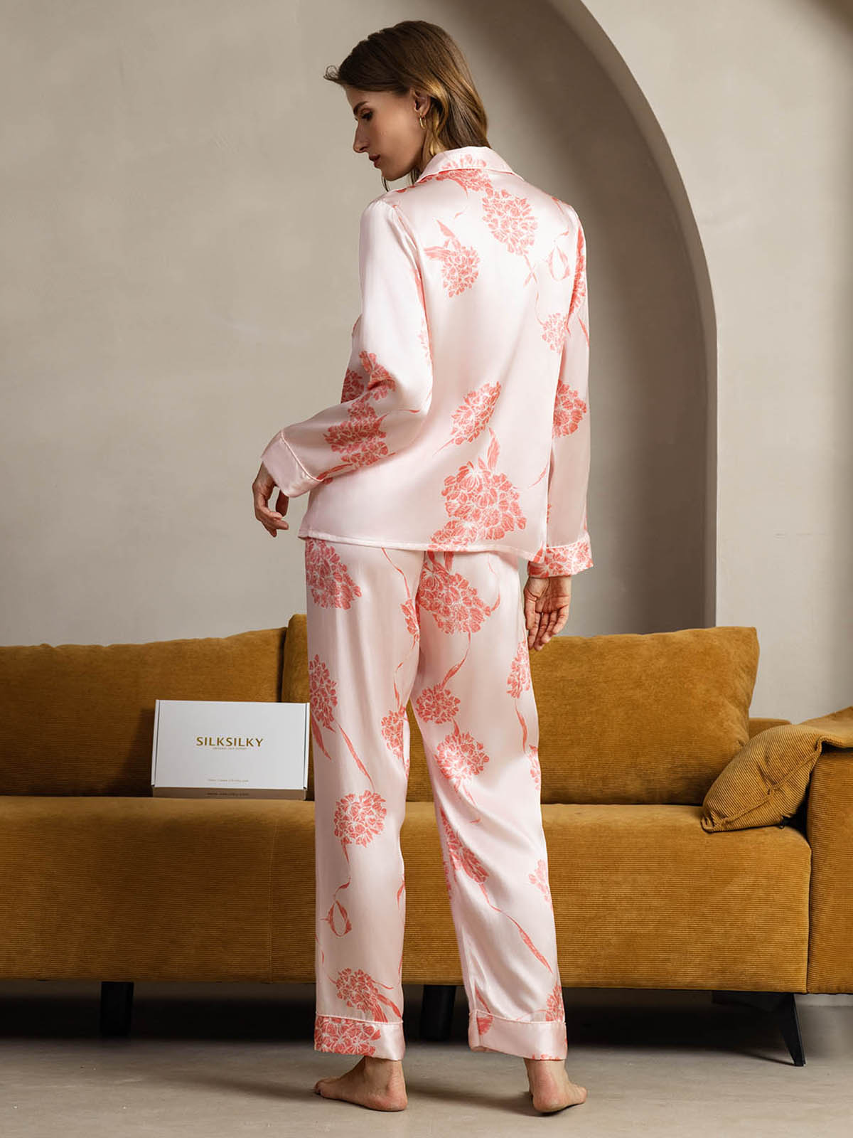 [Korallblommor] SilkSilky-SE Rent Silke Womens Pajamas 002