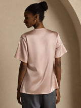 [Toscana] SilkSilky-SE Short Sleeve Cowl Neck Damblusar 002