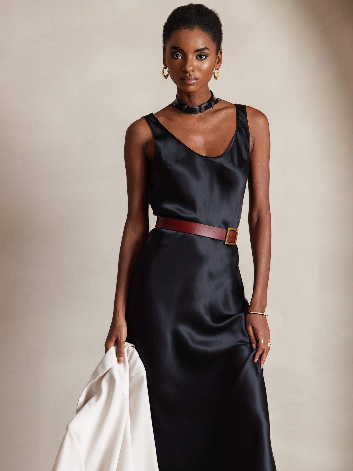 [Svart] SilkSilky-SE Rent Silke Dress 001
