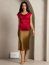 [Vin] SilkSilky-SE Kappärm Cowl Neck Dam T-Shirt 003