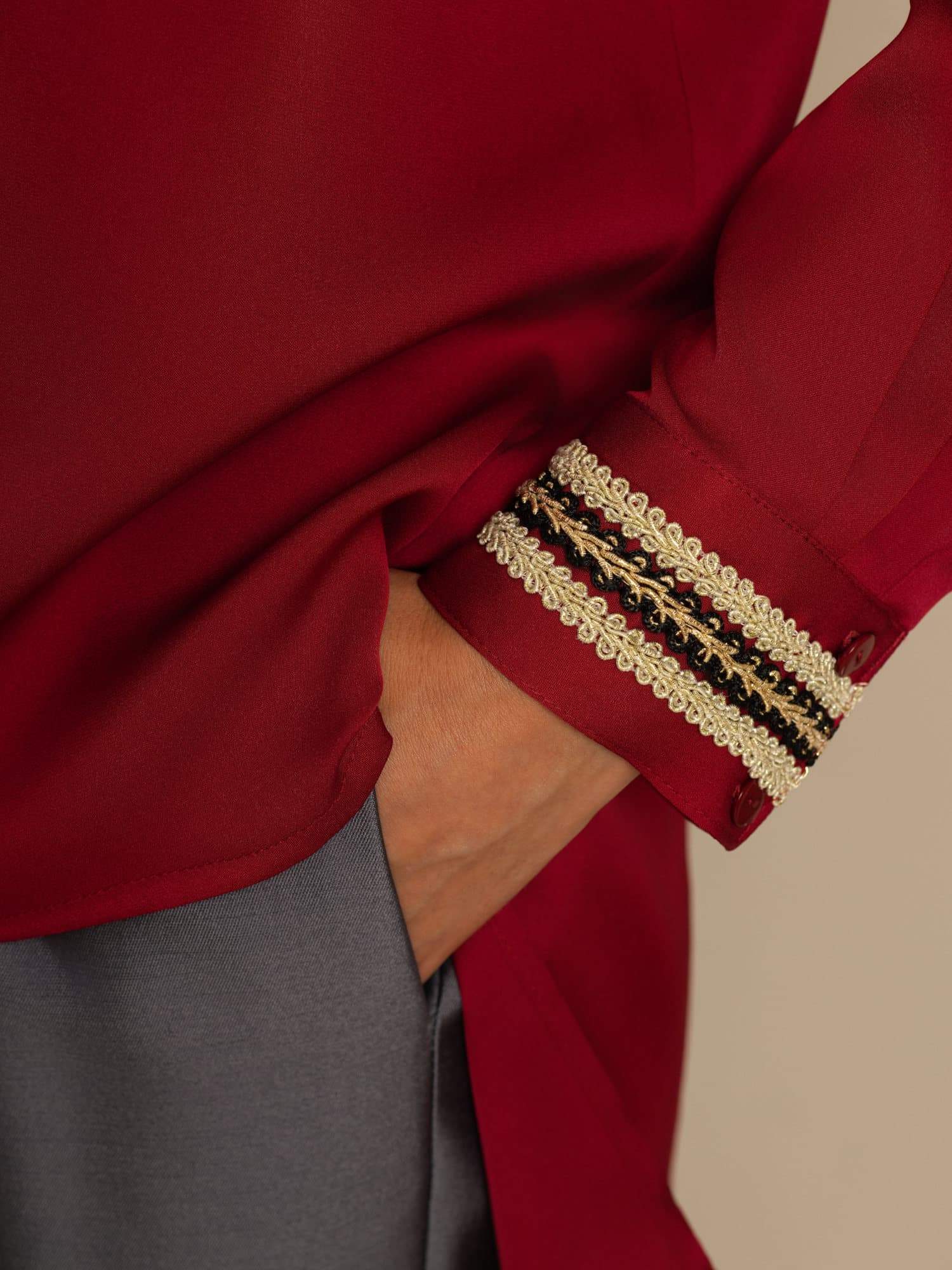 [Vin] SilkSilky-SE 19Momme Silke Lång Ärm Ståkrage Blus 006