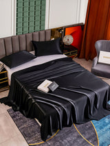 [Svart] SilkSilky-SE 25Momme Rent Silke Bedding Set 002