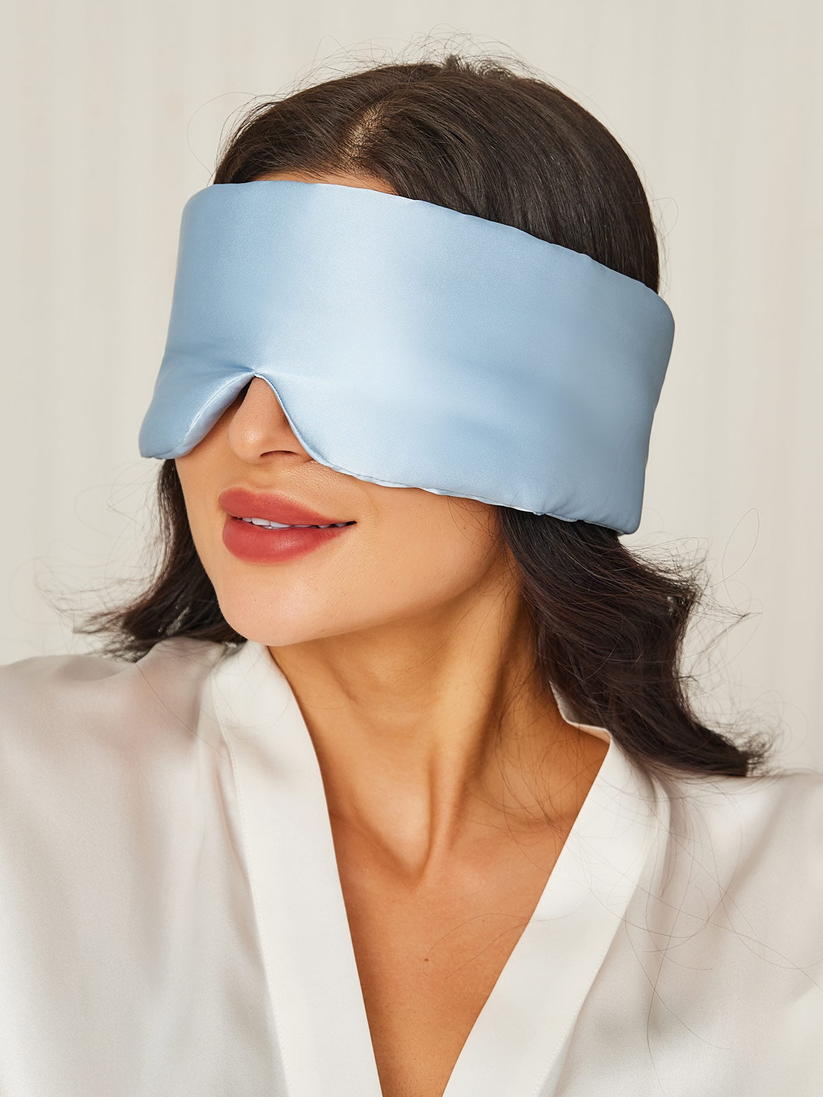 [Ljusblå] SilkSilky-SE 19Momme Rent Silke Eye Mask 001