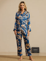 [Navy Drake] SilkSilky-SE Long Sleeve Lapel Collar Dam Pyjama 003