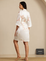 [Vit] SilkSilky-SE 3/4 Sleeve Dam Morgonrock 002