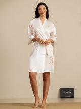 [Vit] SilkSilky-SE 3/4 Sleeve Dam Morgonrock 006